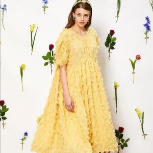 Sister Jane Plume Yellow Dress Large